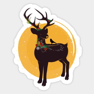 Deer with greens Sticker